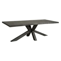 Tiago Eettafel met spinpoot rechthoek acacia hout zwart 260×100
