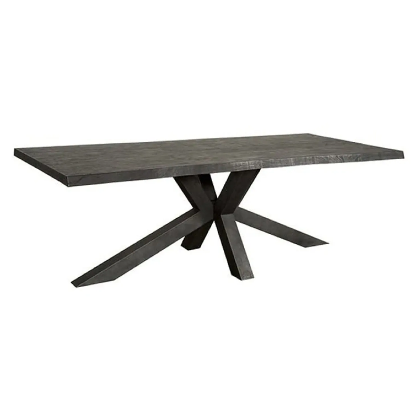 Tiago Eettafel met spinpoot rechthoek acacia hout zwart 260×100