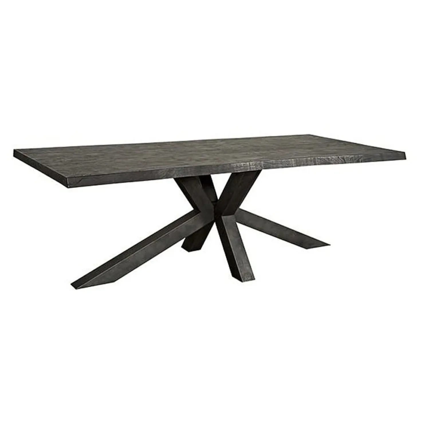 Tiago Eettafel met spinpoot rechthoek acacia hout zwart 220×100