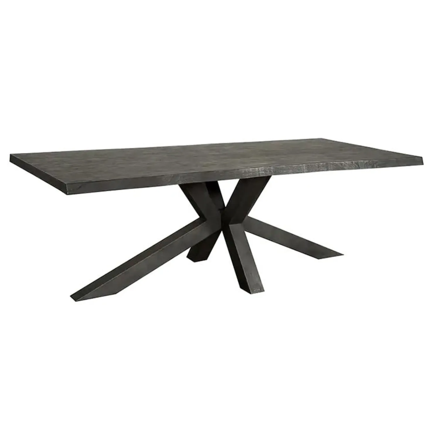 Tiago Eettafel met spinpoot rechthoek acacia hout zwart 180×90