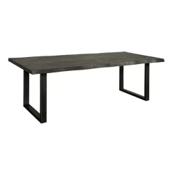 Tiago Eettafel met U poot rechthoek acacia hout zwart 180×90