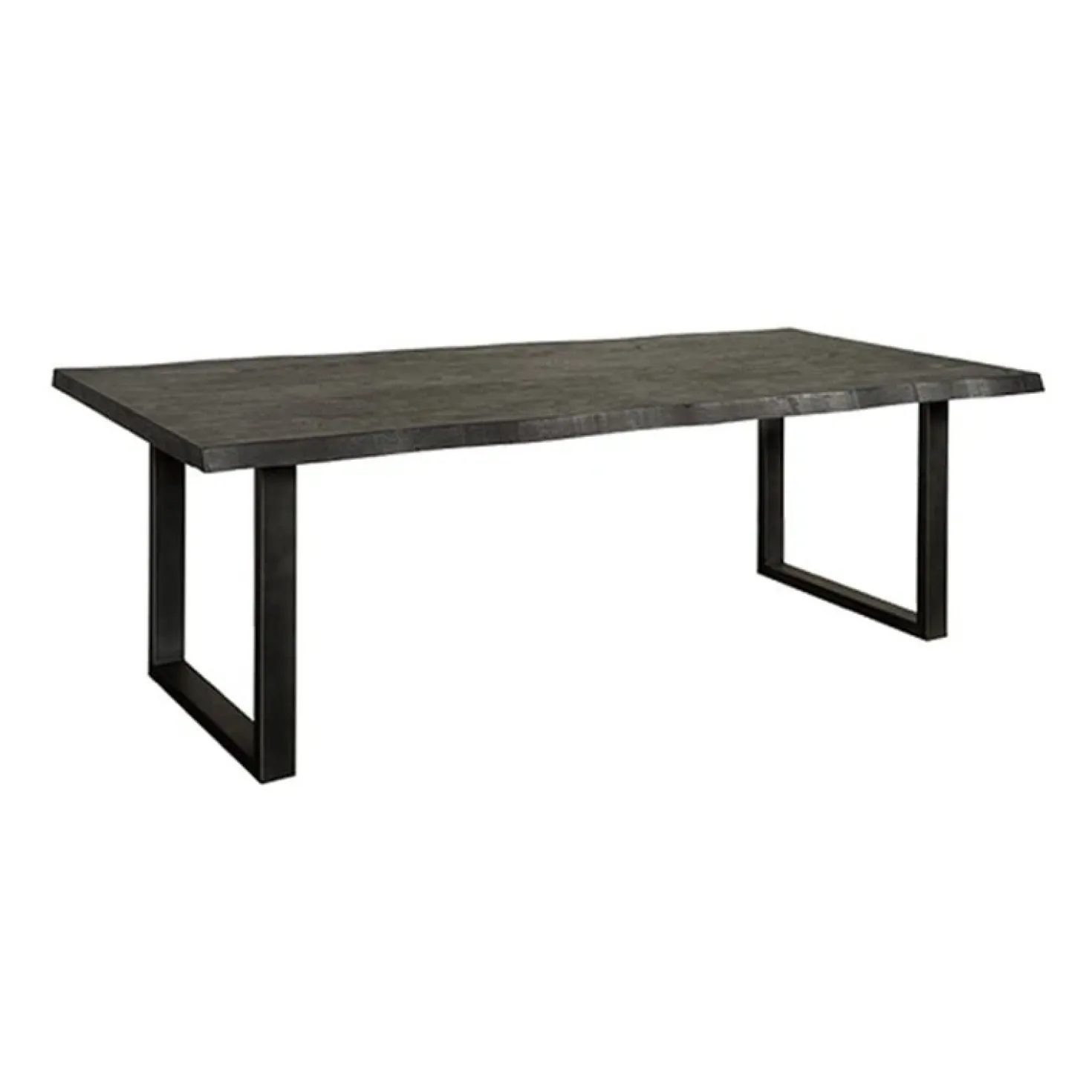 Tiago Eettafel met U poot rechthoek acacia hout zwart 180×90