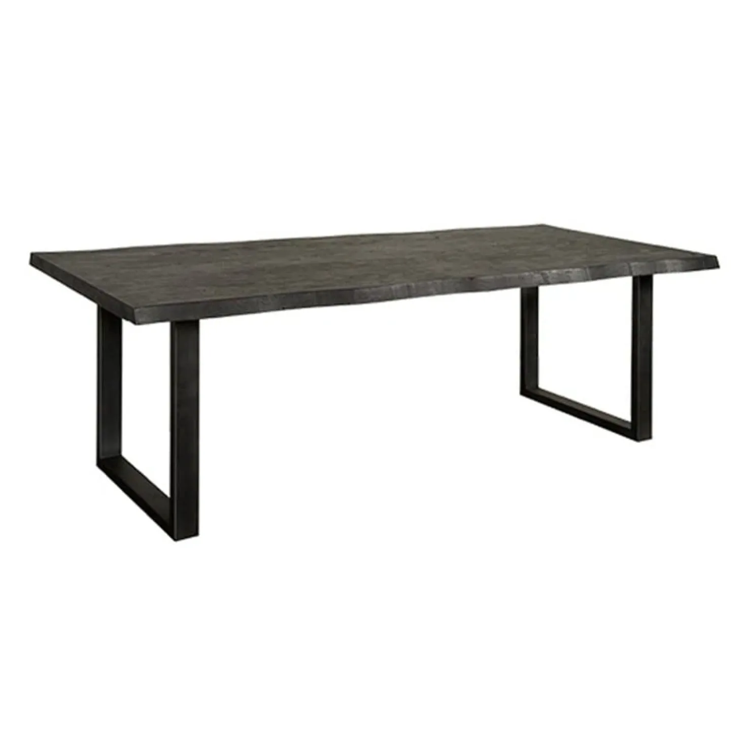 Tiago Eettafel met U poot rechthoek acacia hout zwart 220×100