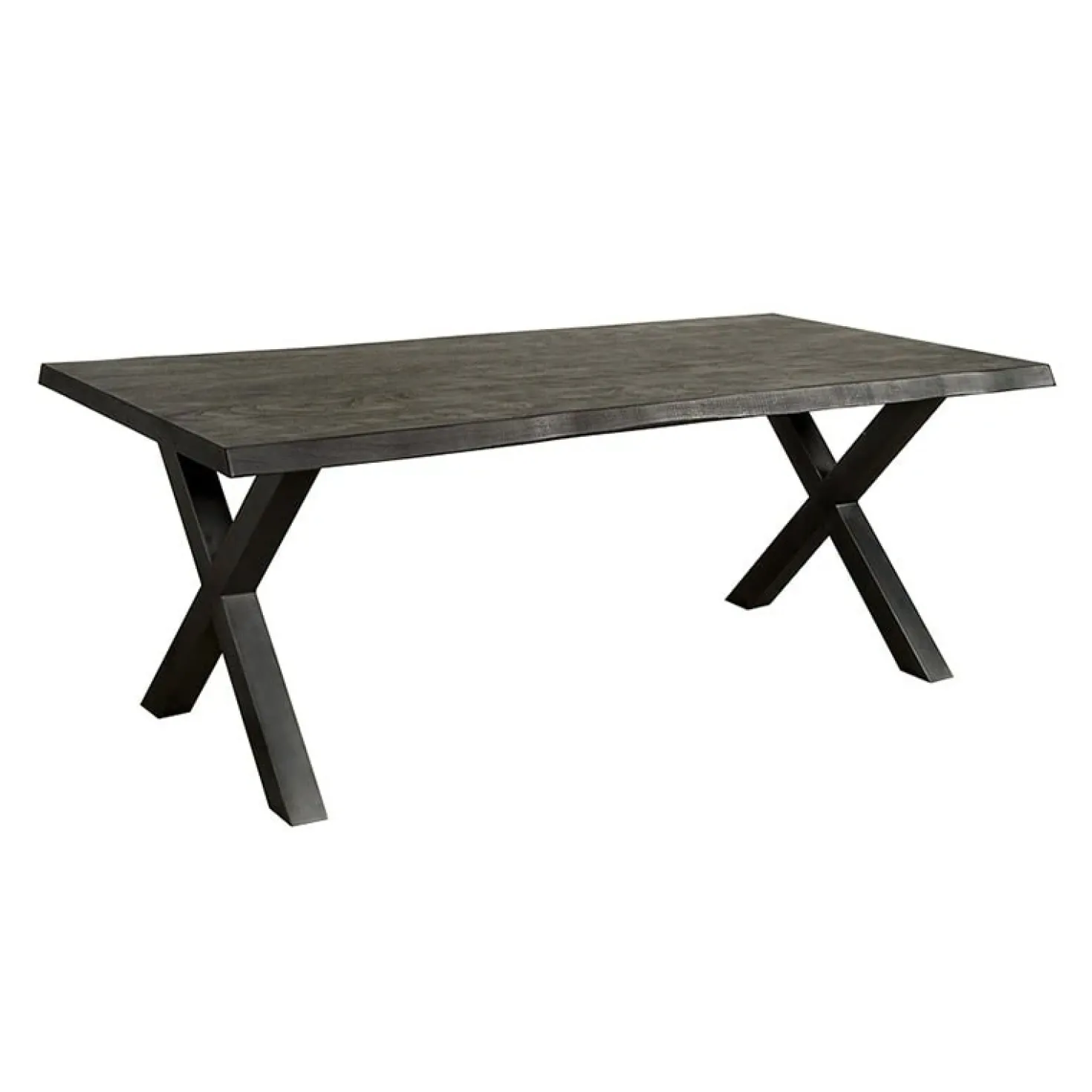 Tiago Eettafel met X poot rechthoek acacia hout zwart 160×90