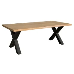 Tiago Eettafel met X poot rechthoek acacia hout naturel 180×90