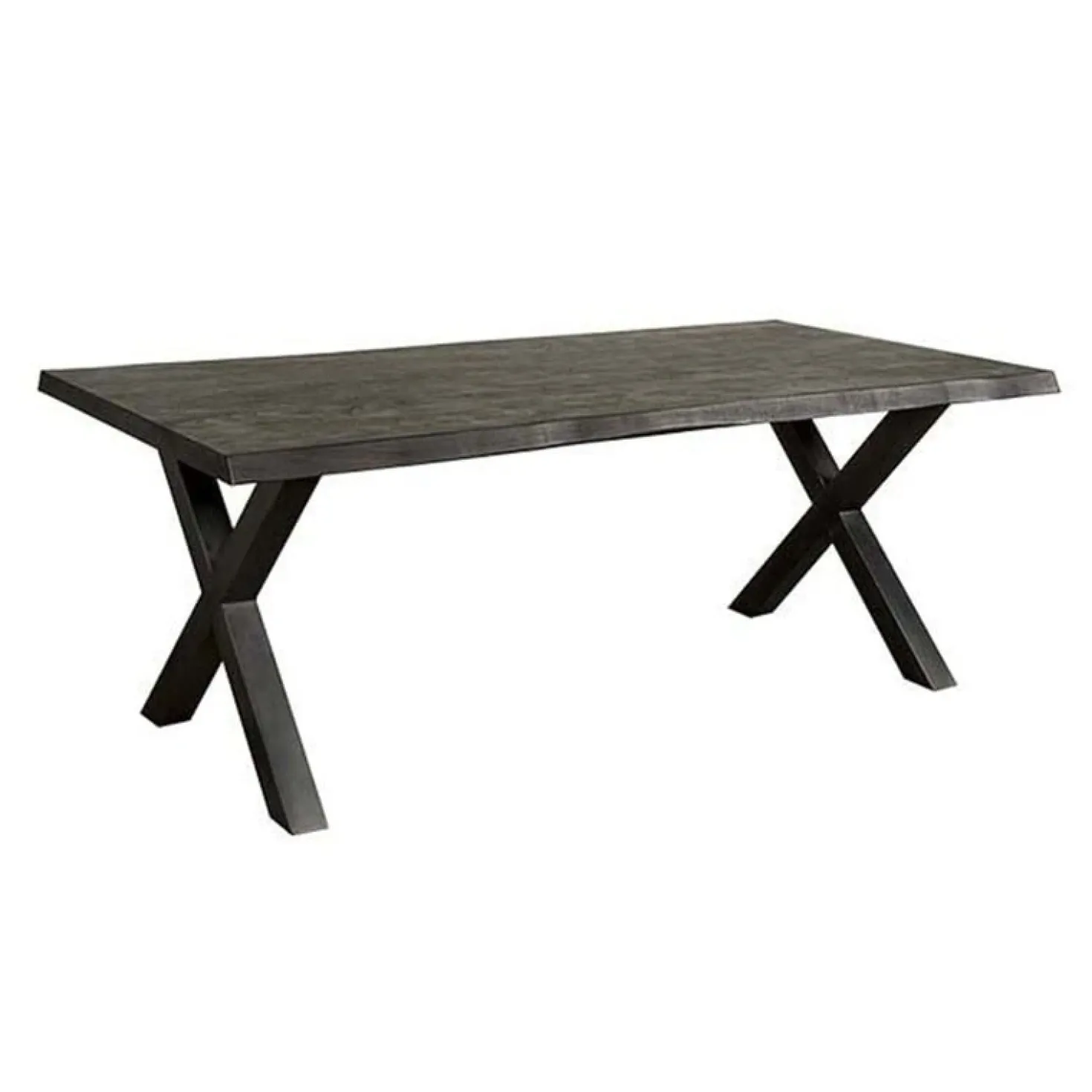Tiago Eettafel met X poot rechthoek acacia hout zwart 220×100