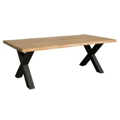 Tiago Eettafel met X poot rechthoek acacia hout naturel 240×100
