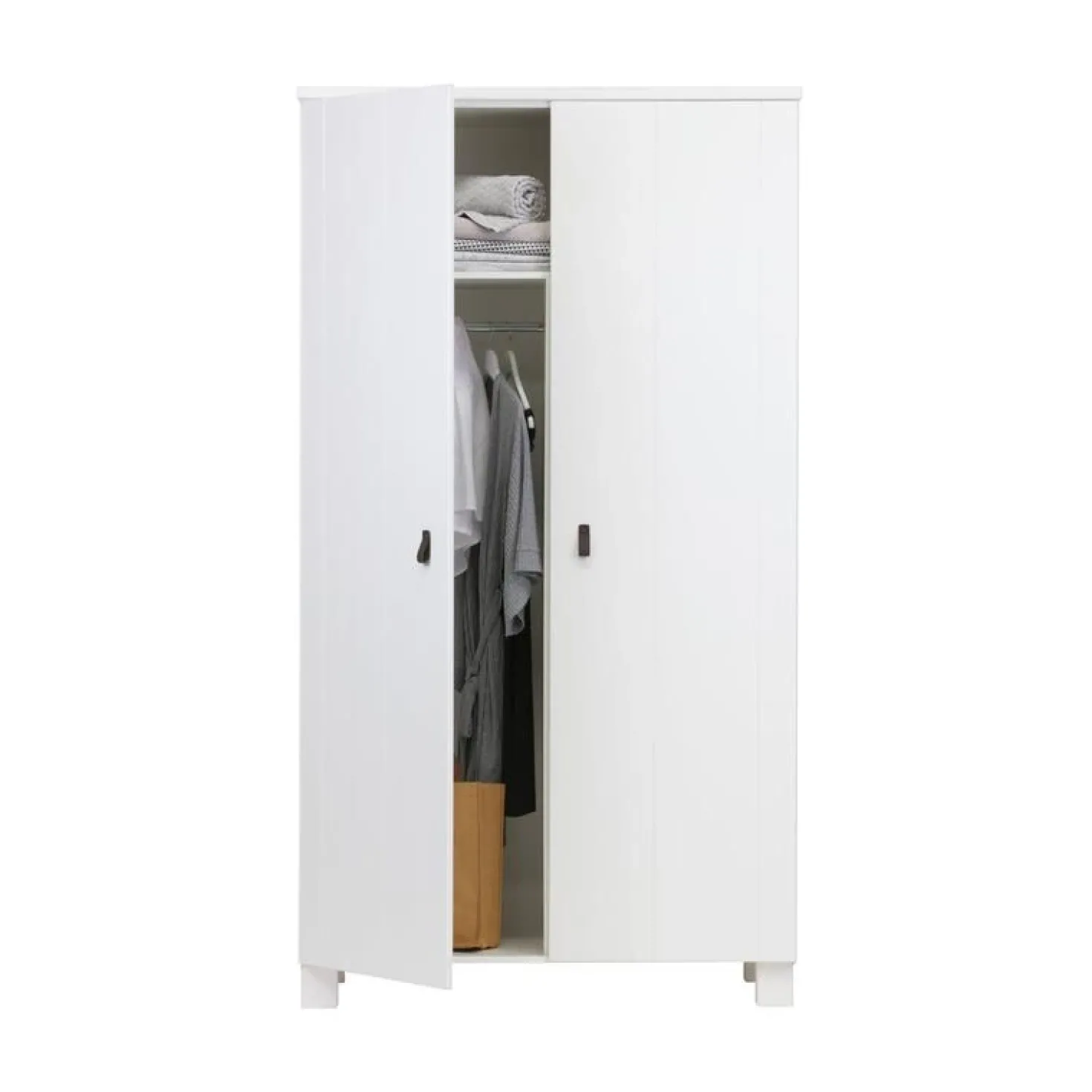 Ties Kledingkast Grenen Wit 111cm