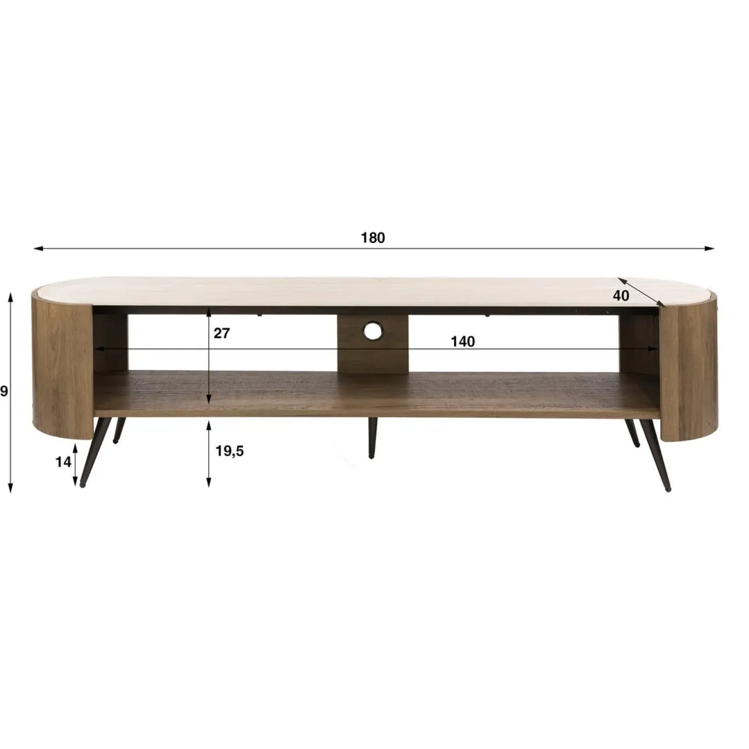 Tio Tv meubel Keramiek Hout 180cm