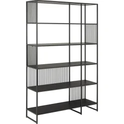 Tissaro Boekenkast Hoog Zwart 120cm