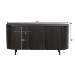 Tobago Dressoir Espresso eiken 170cm