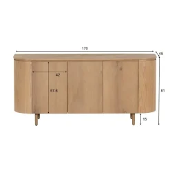 Tobago Dressoir naturel eiken 170cm