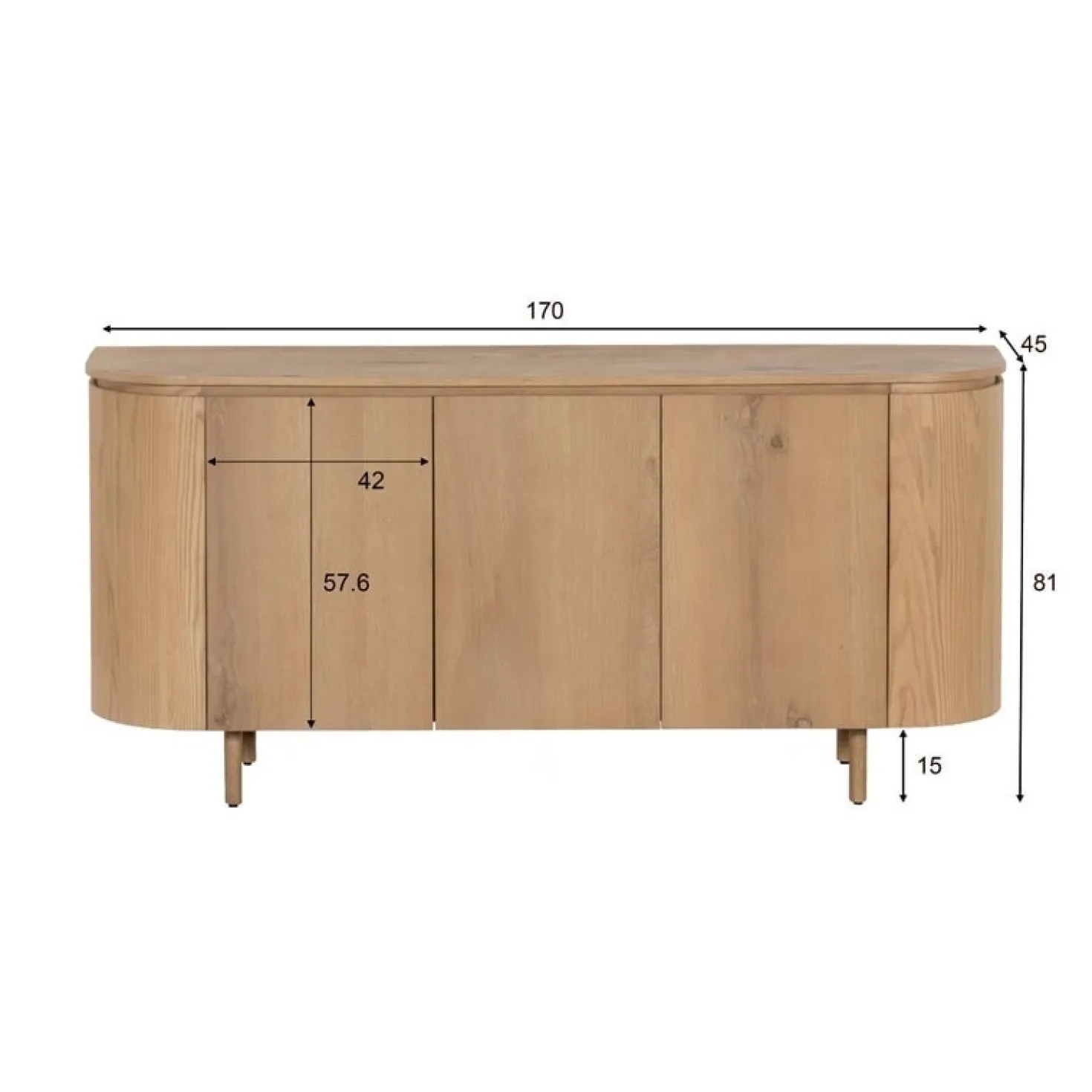 Tobago Dressoir naturel eiken 170cm