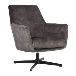 Toby Draai fauteuil Antraciet velours