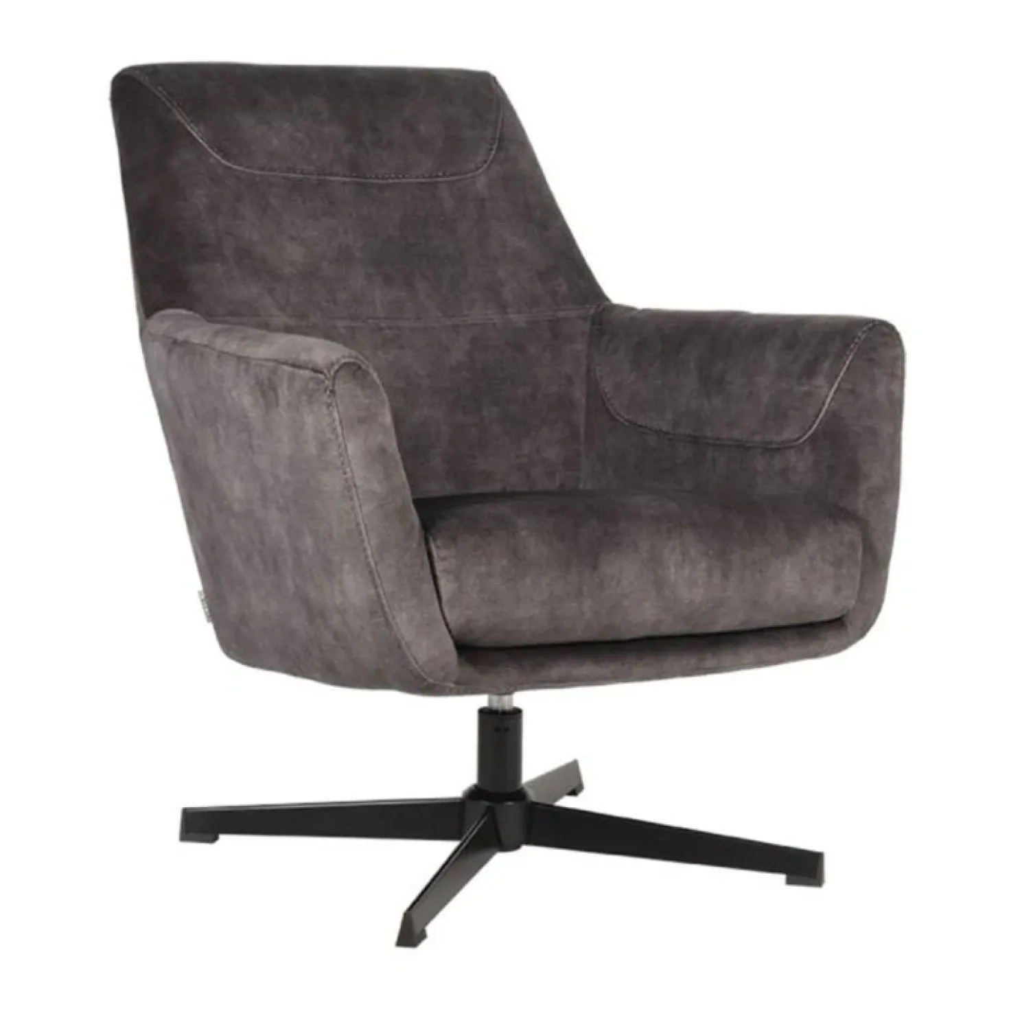 Toby Draai fauteuil Antraciet velours