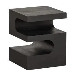 Toma Bijzettafel Mangohout Zwart 40cm