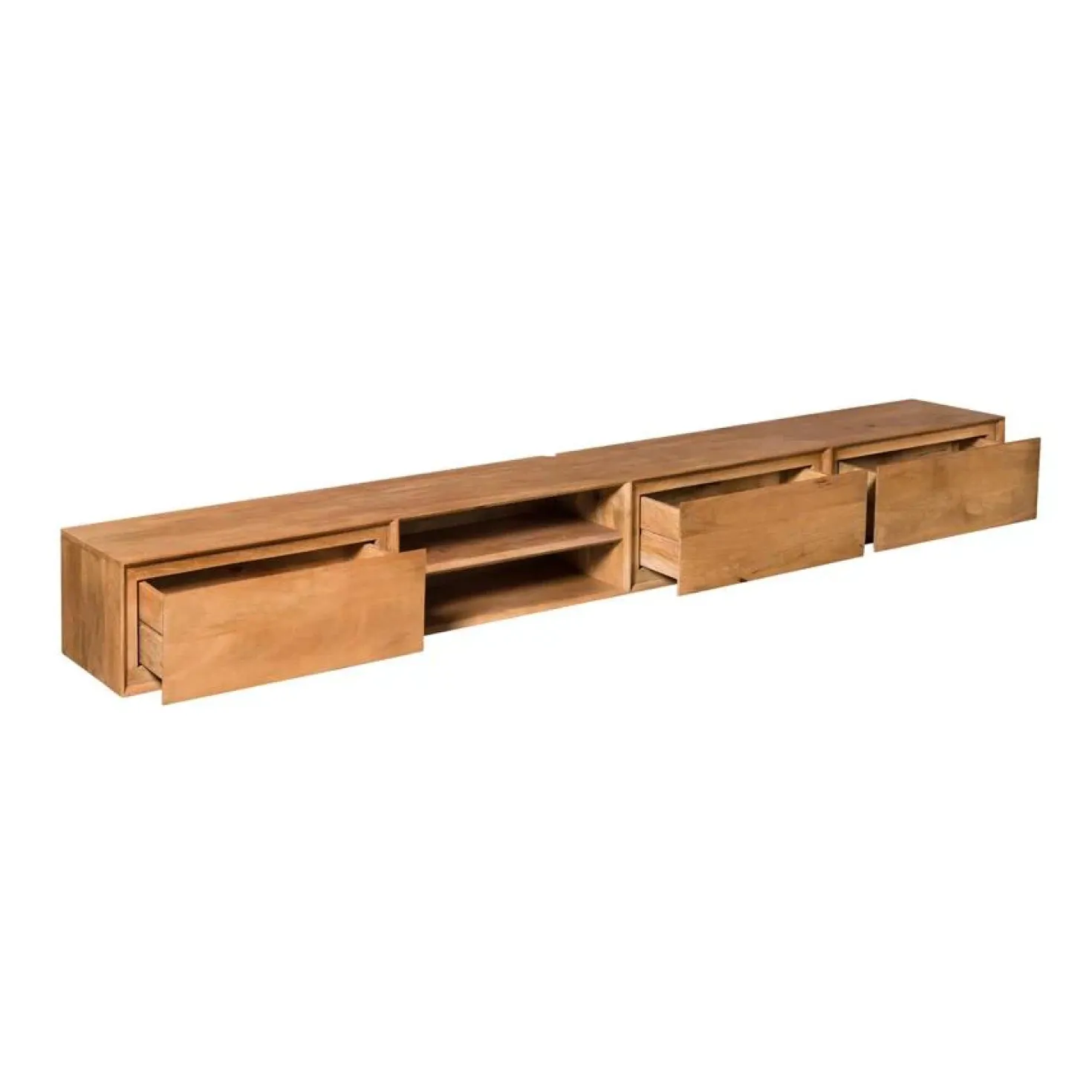 Tony Zwevend Tv meubel Naturel Mangohout 280 cm