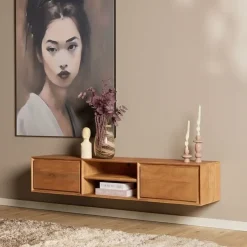 Tony Zwevend Tv meubel Naturel Mangohout 160 cm