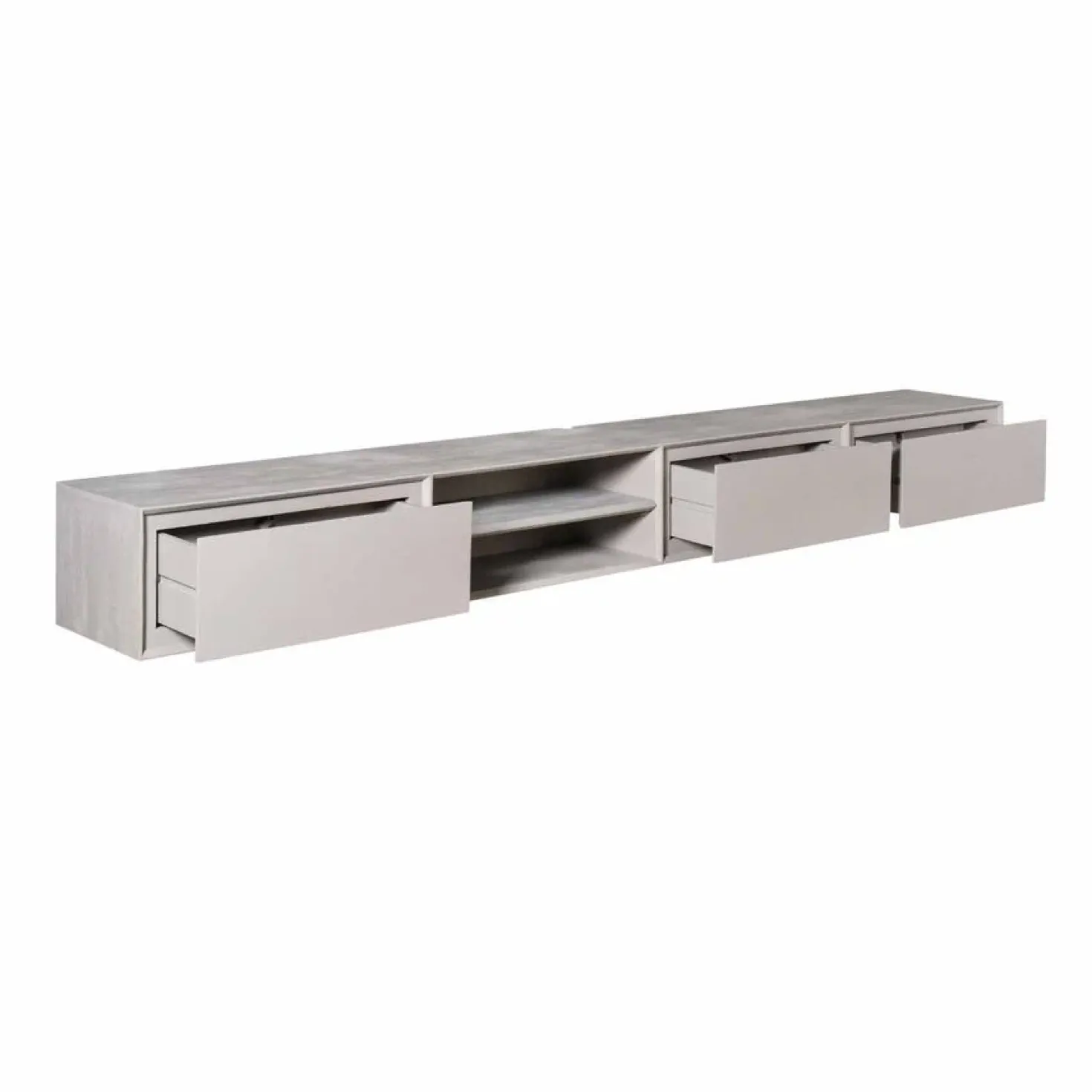 Tony Zwevend Tv meubel Taupe Mangohout 200 cm