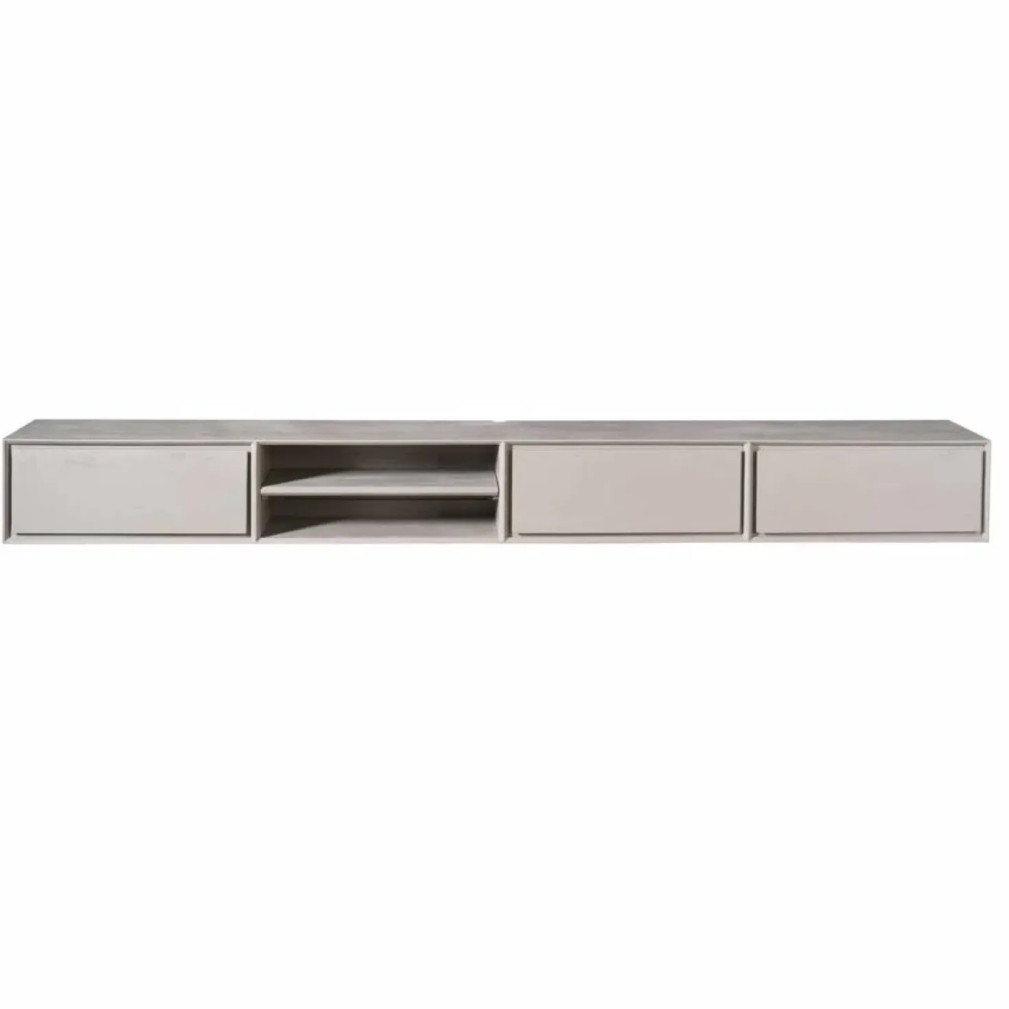 Tony Zwevend Tv meubel Taupe Mangohout 280 cm