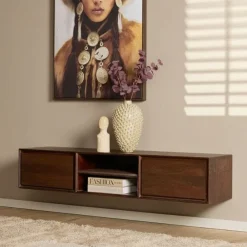 Tony Zwevend Tv meubel Walnoot Mangohout 160 cm