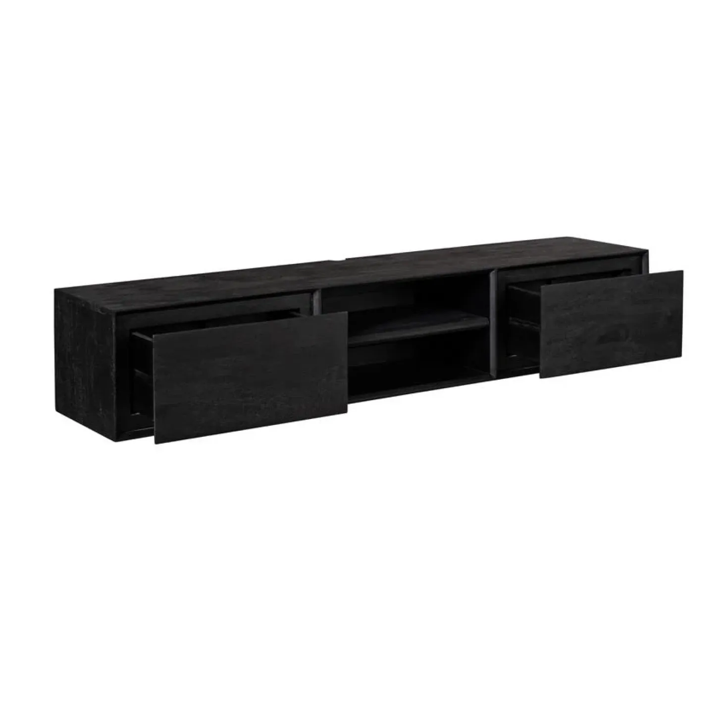 Tony Zwevend Tv meubel Zwart Mangohout 160 cm