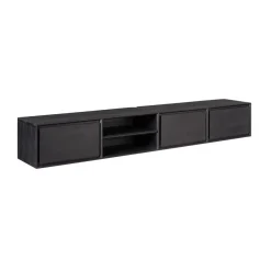 Tony Zwevend Tv meubel Zwart Mangohout 200 cm