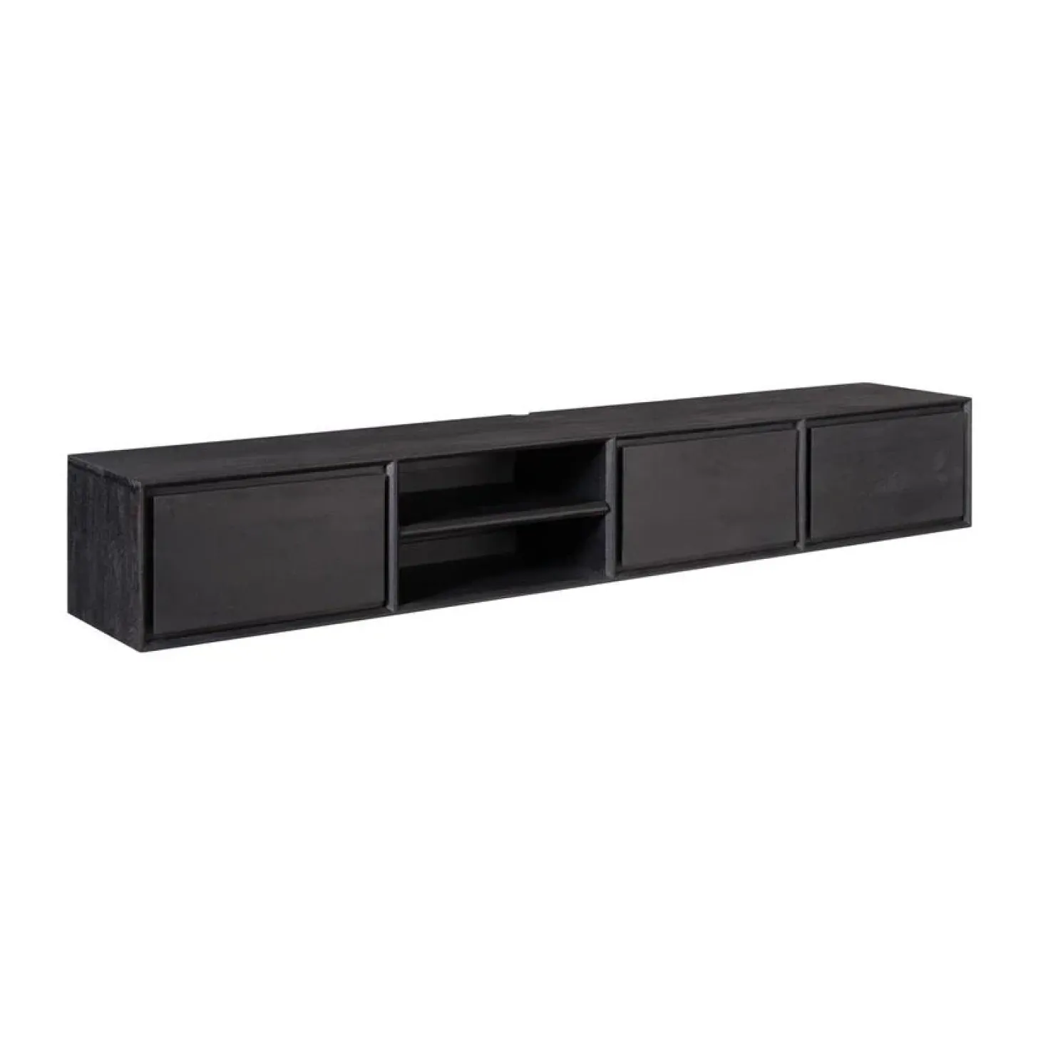 Tony Zwevend Tv meubel Zwart Mangohout 200 cm