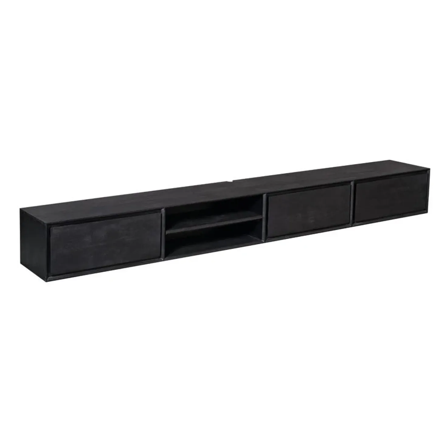 Tony Zwevend Tv meubel Zwart Mangohout 240 cm