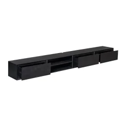 Tony Zwevend Tv meubel Zwart Mangohout 280 cm