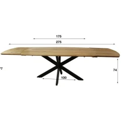 Tuco uitschuifbare Eetkamertafel Acaciahout 175/275cm