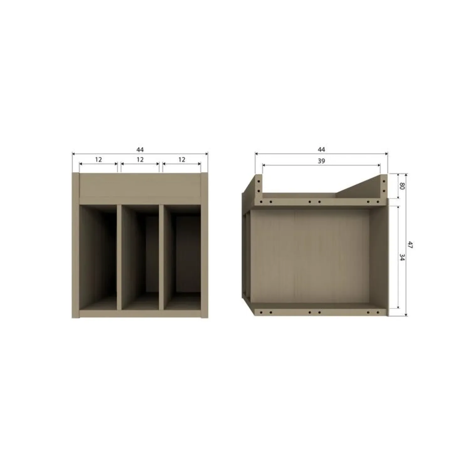 Turner Platenkast Grenen Mud 44cm