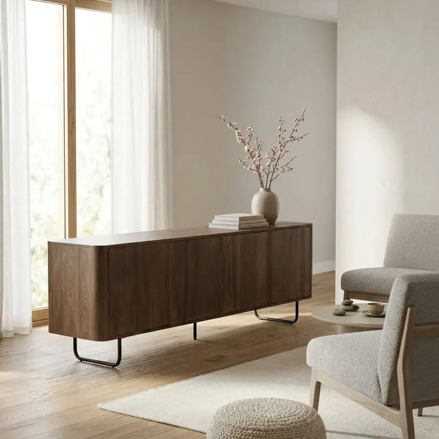 TV meubel James mangohout Bruin 190cm