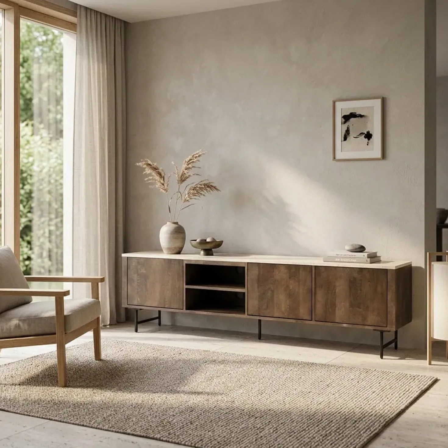 TV meubel Lio mangohout 3 deurs 200cm
