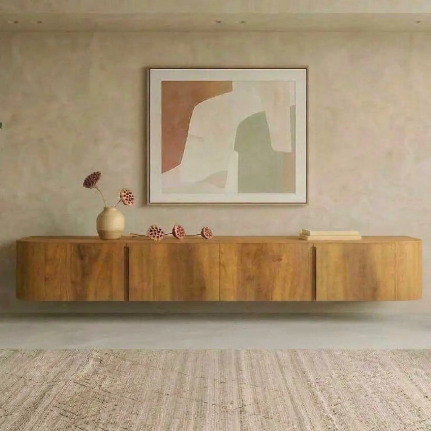 Tv meubel Yama naturel zwevend | 195cm