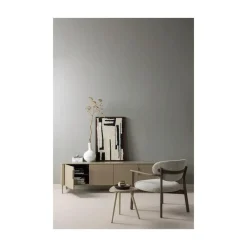 Udar Fauteuil naturel met houten frame bruin