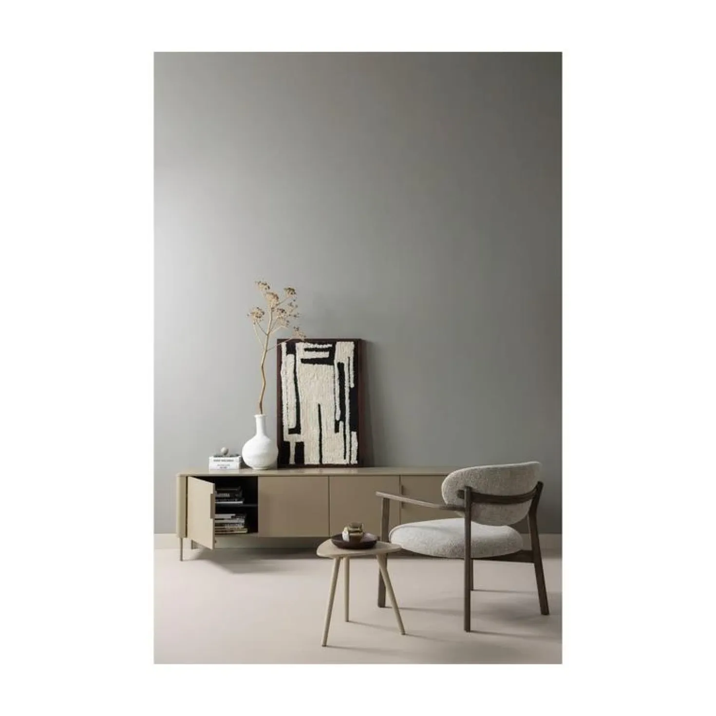 Udar Fauteuil naturel met houten frame bruin