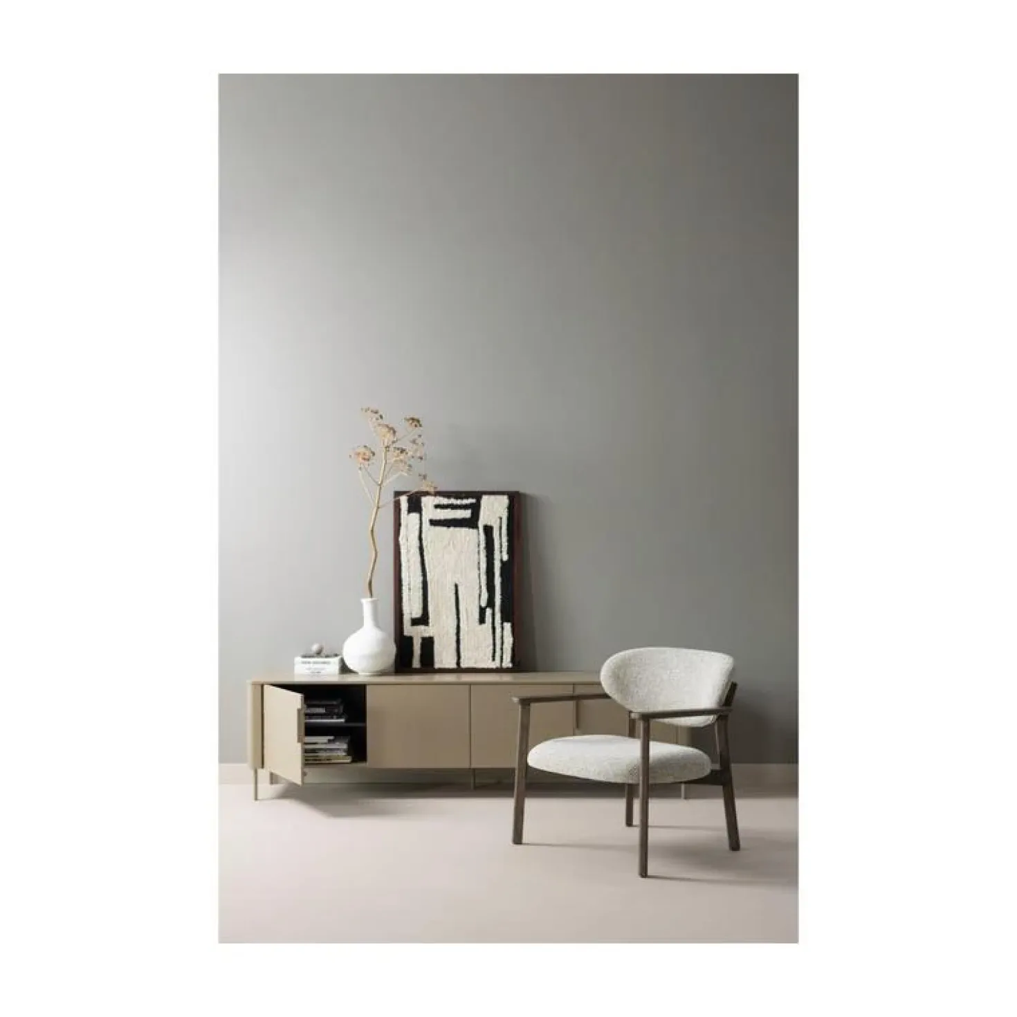 Udar Fauteuil naturel met houten frame bruin