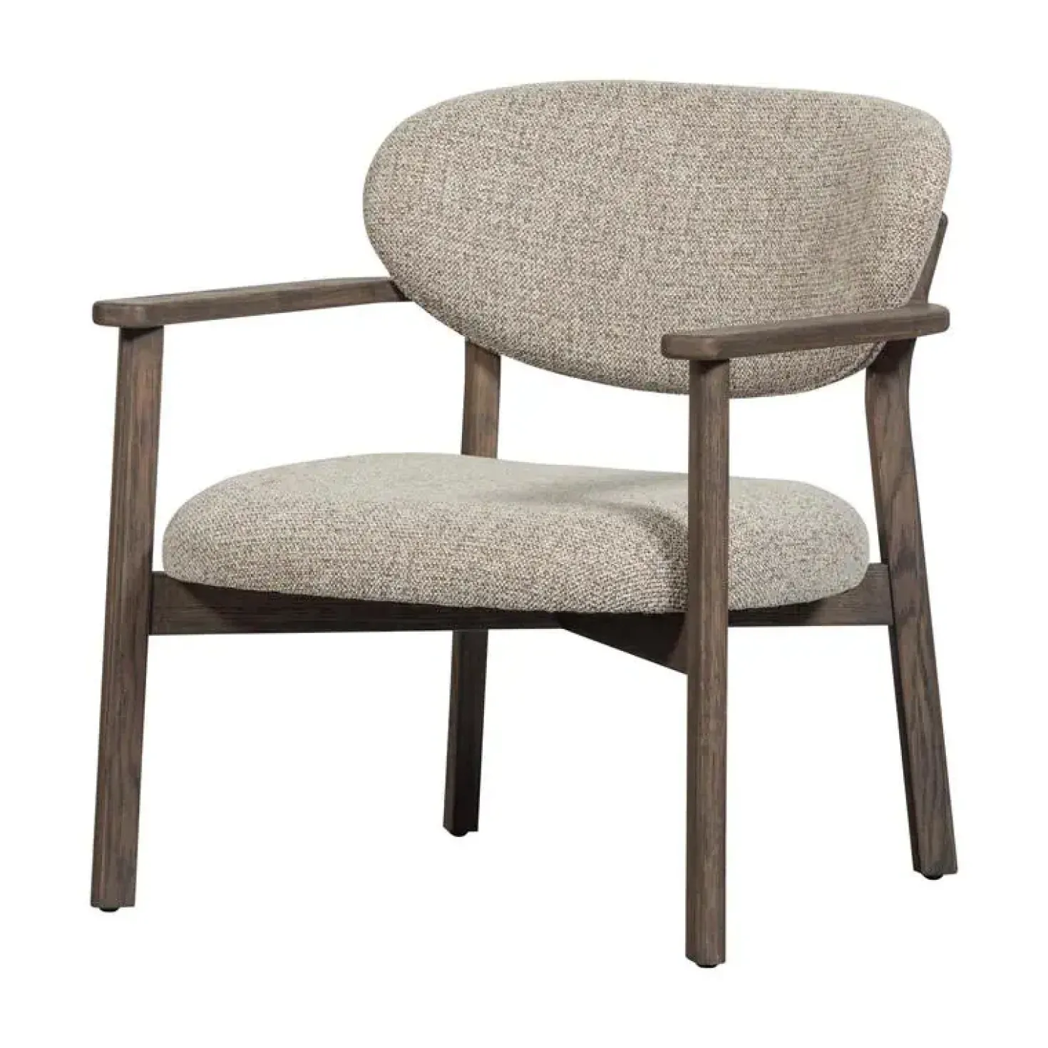 Udar Fauteuil naturel met houten frame bruin