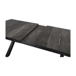 Uittrektafel Castilla Noir met kruispoot 204-264cm
