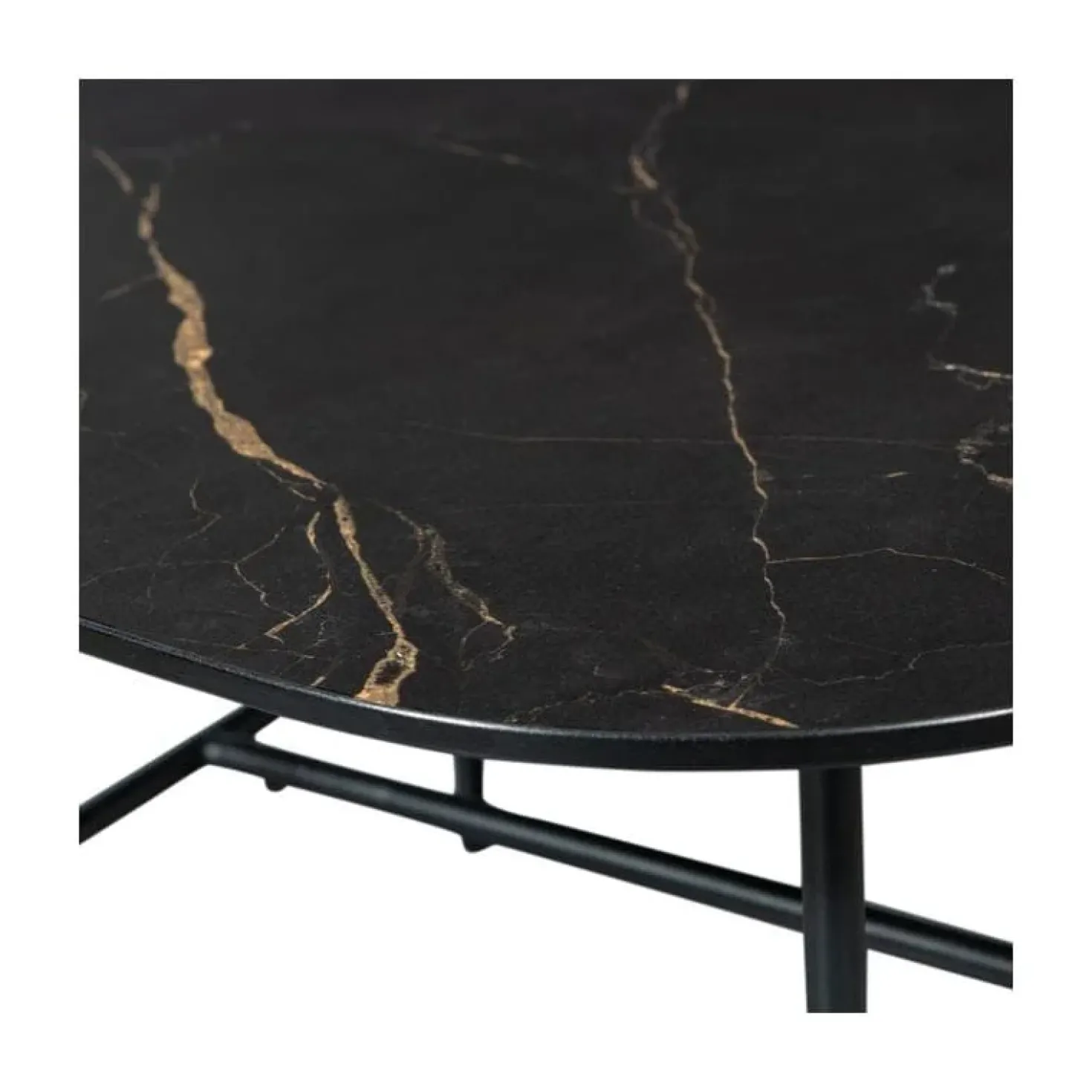 Vajen Salontafel organisch Zwart Marmerlook 70cm