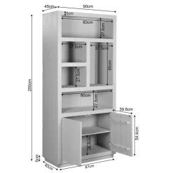 Vakkenkast Dortmund Walnoot 90cm
