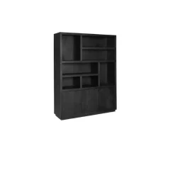 Vakkenkast Dortmund XL mangohout zwart 160cm