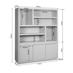 Vakkenkast Dortmund XL Walnoot 160cm