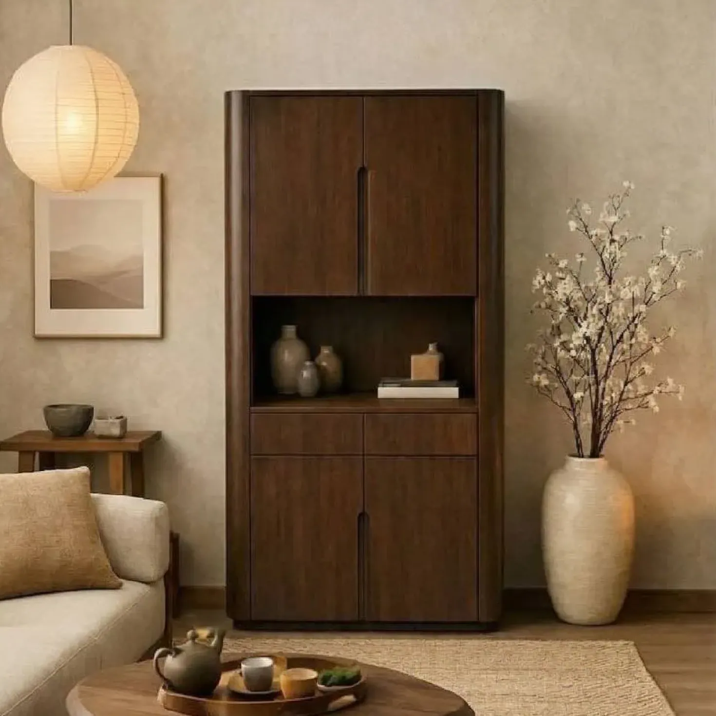 Vakkenkast Yama walnoot | 90cm