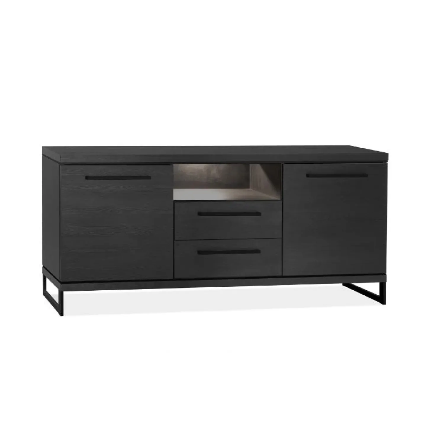 Valente Dressoir 2-deurs Zwart 180cm