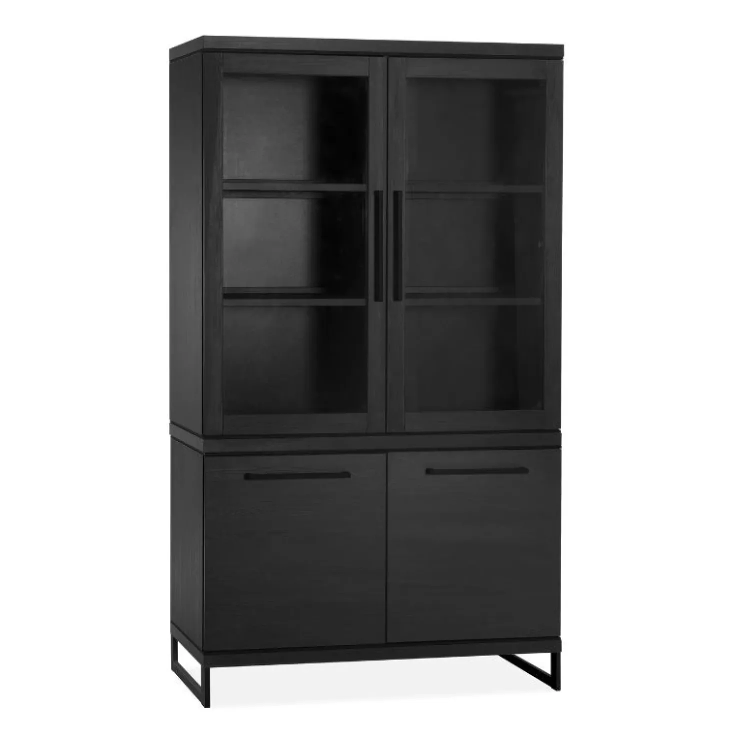 Valente Vitrinekast Zwart 120cm