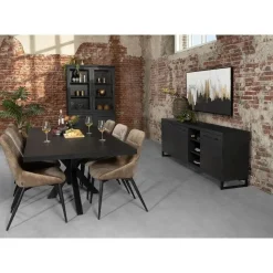 Valente Vitrinekast Zwart 120cm
