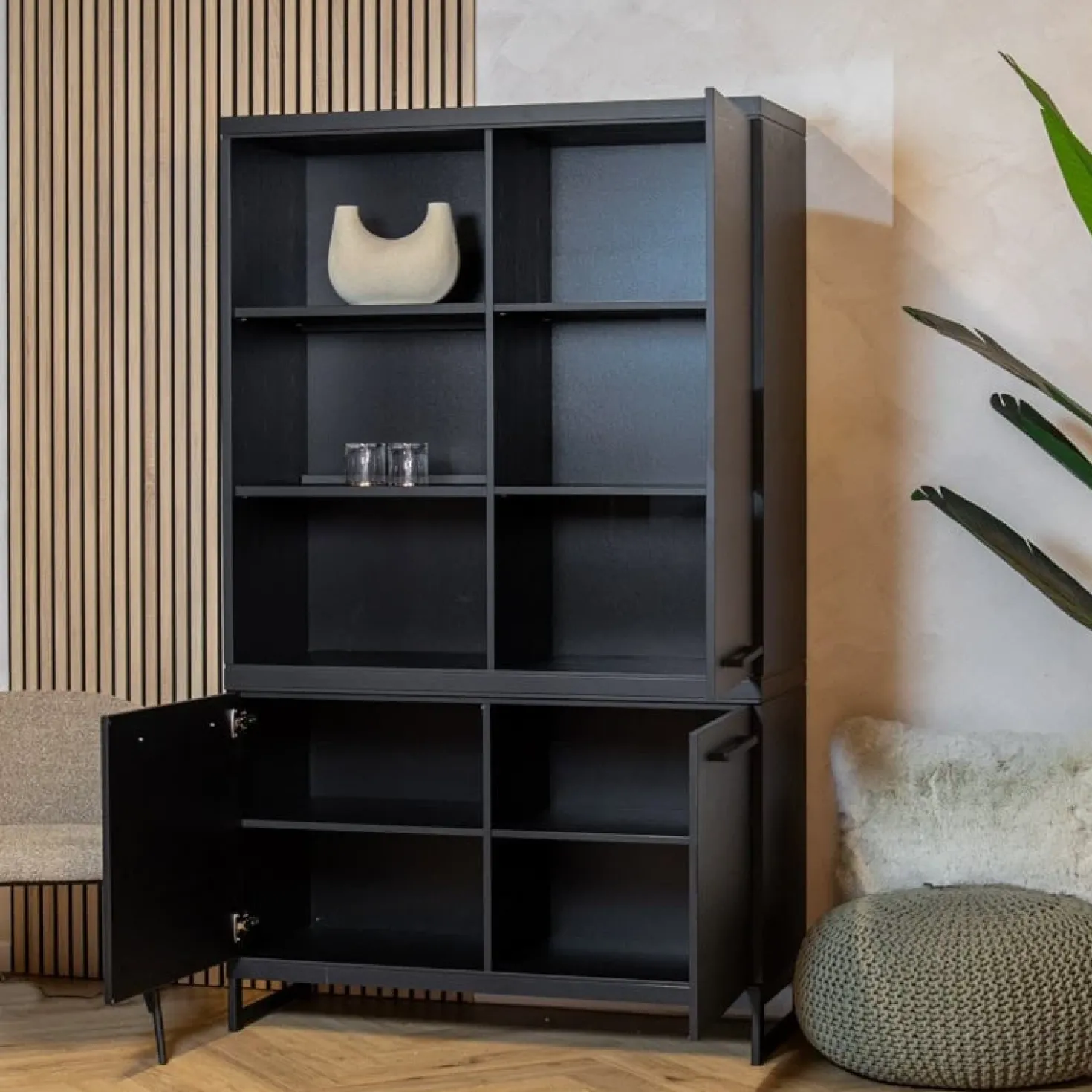 Valente Wandkast Zwart 120cm