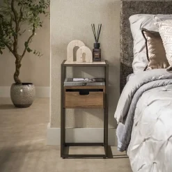 Valentina XS Nachtkastje 1 lade Keramiek Travertin 64cm